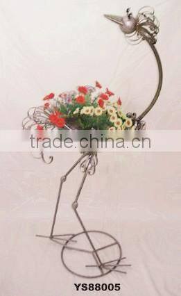 YS88005 metal bird garden pot of flower arragement made in Xiamen with size 18*11*41"