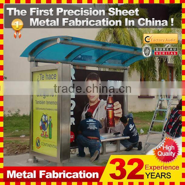 steel modern bus shelter prices with tempered glass