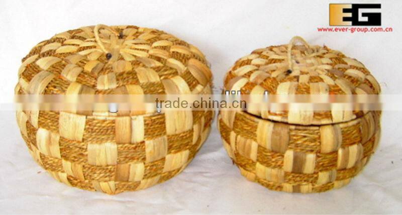 round natural water hyacinth weaving gardening pots