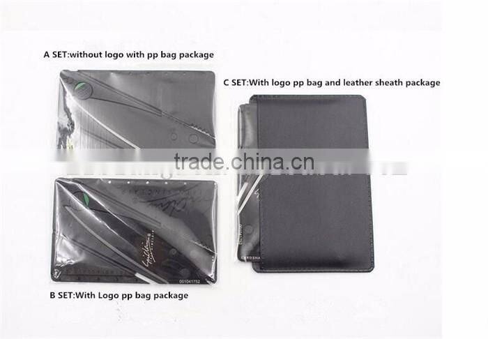 Special gift for men stainless steel with metal handle portable survival blade wallet foldable credit card knife