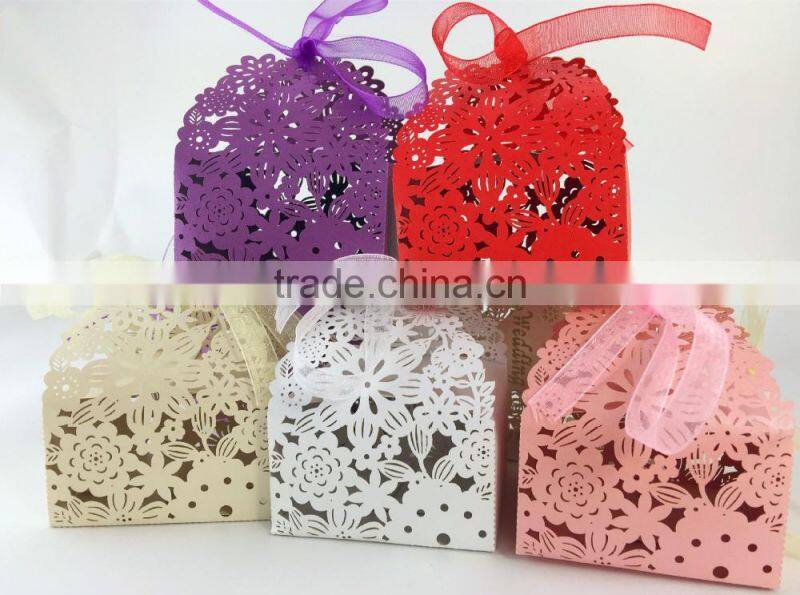 Customized foldable sweet candy box for wedding romantic paper wedding box