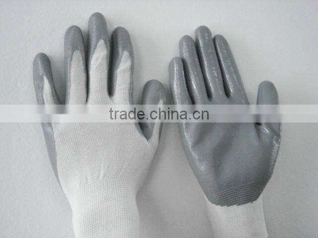 Turkey Grey Smooth Nitrile Palm Coating Industry Gloves