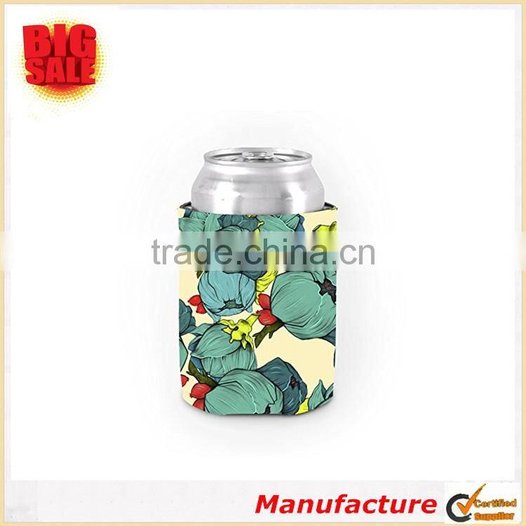 2017 Colorful Customized Color Beer/Drink Beverage Sleeve Holder Flower Thick Neoprene Wedding/Birthday/Party Gift Can Cooler