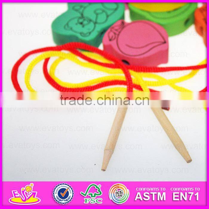 2015 Wholesale Novelty kids wooden threading toy,Creative children wooden toy threading,Wooden Threading Educational Toy W11E040
