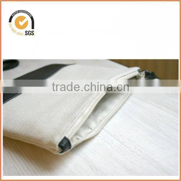 NEW canvas zippered pouch - neon accent & pin dot lining By Chiqun Dongguan CQ-H01056