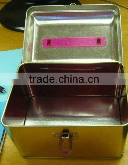 Metal Toy Box with Plastic Pearl Handle