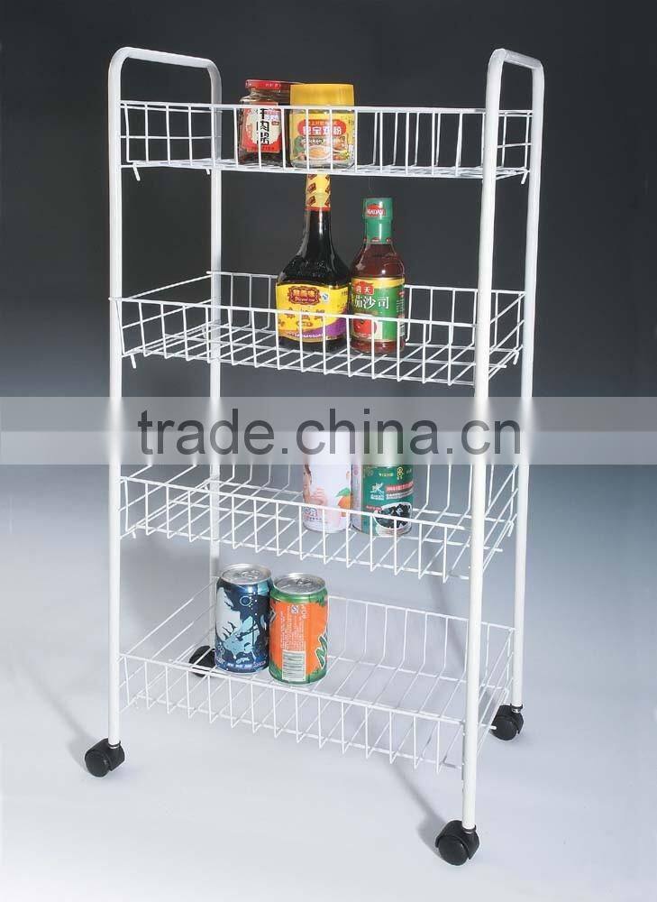 3-tier metal storage cart shelf rack with wheels for Home&Kitchen