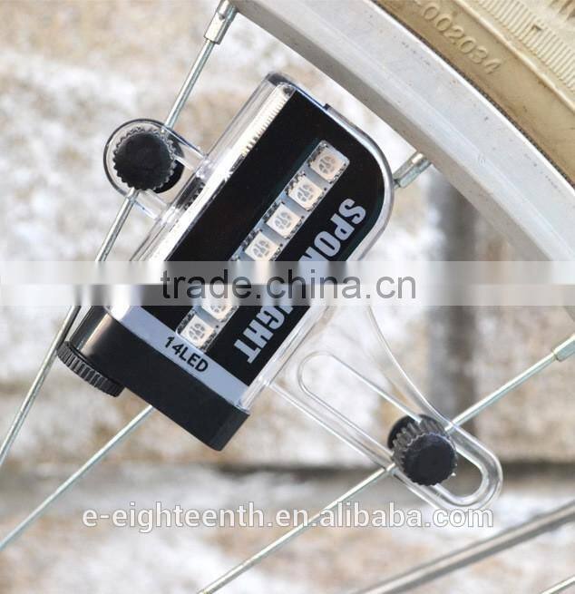 2016 new Bicycle Wheel Spoke Tire Steel Wire 14 LED Light Lamp