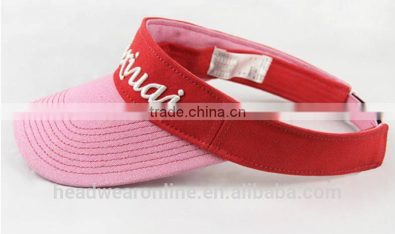 custom fashion sun visors with 3D embroidery