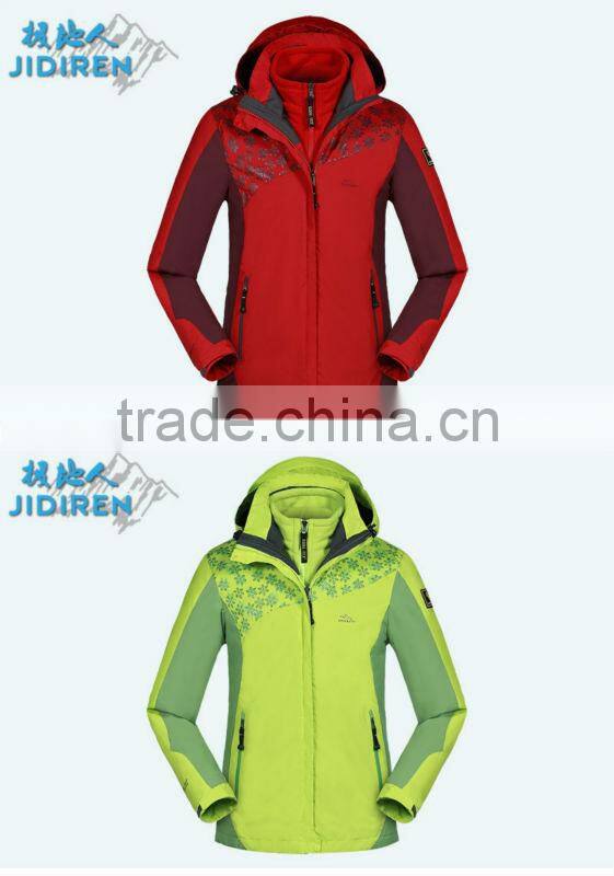 Outdoor clothing winter jacket for woman&waterproof polyester windbreaker jacket