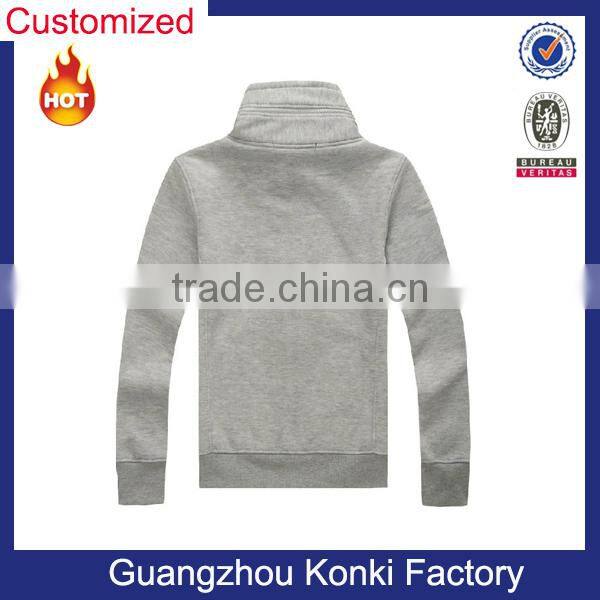men's 2015 bulk zipper up solid colour stand collar hoodies