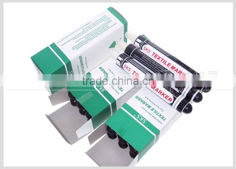 SKS Rubber buib permanent textile marker with larger capacity net weight 90g/pc STMS25-Y/B/R