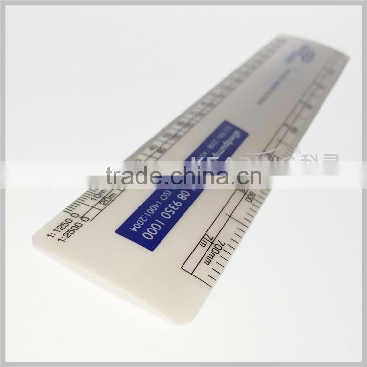 Durable Plastic Glossy Surface Flat Oval Scale Ruler ( 30cm & 15cm ) with Different Proportions