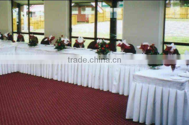 white satin table skirt, Polyester Table skirting, table skirt