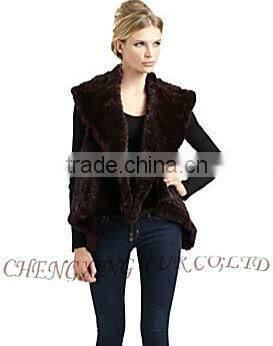 CX-G-B-196A New Design Women Knitting Rabbit Fur Fashion Vest fur clothing