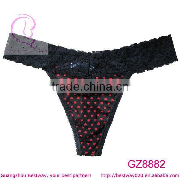 Cute girls thongs with black lace