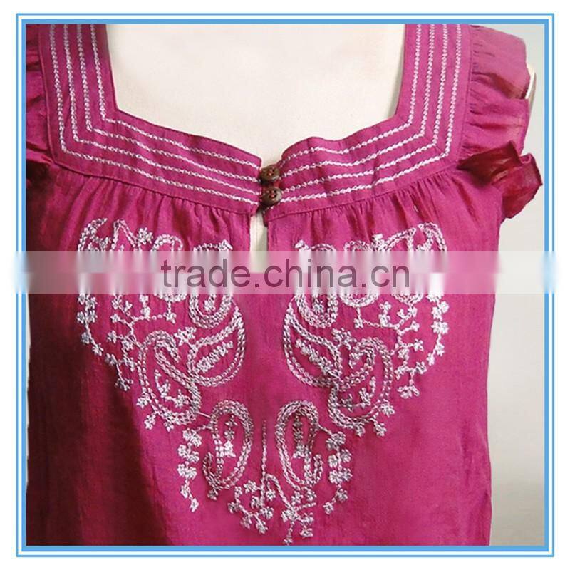 Ladies New Design Fashion Cotton Top Cutting From Bangkok Ethnic Style