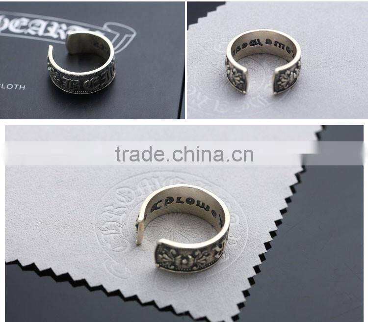 Fashion cool retro punk JEWELRY open ring sterling silver for men wholesale