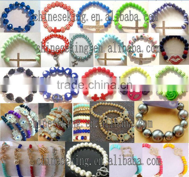 Rainbow Candy bead Bracelet, strechable chunky bead bracelets, colorful candy bead bracelet