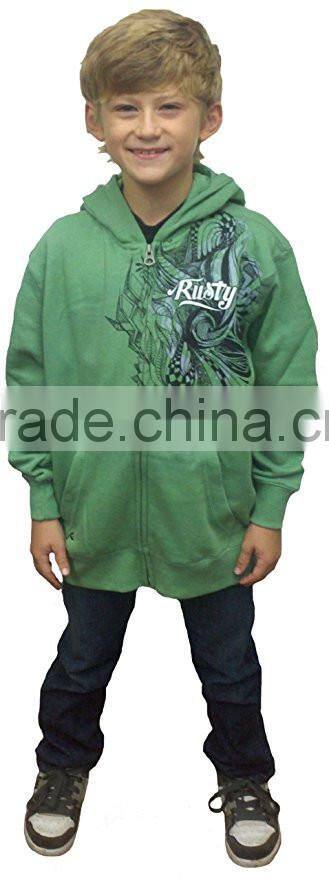 Unisex Kids Sports Hoodies Custom Hoodie 100% Cotton with Zipper Stripe Fleece Made