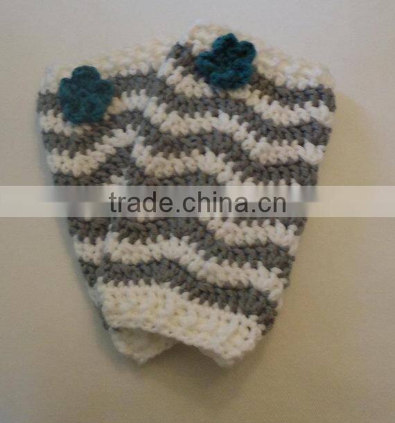 Newborn Toddlers Winter Clothes Floral Pattern Knitted Hats With Leg Warmer Outfits For Baby