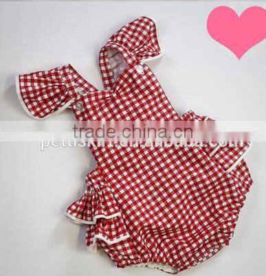 Baby Soft Bubble Bodysuit Clothing Ruffle Sleeve Design Toddler Girls Polka Dot Romper Wholesale