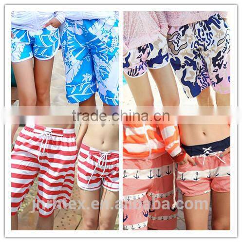 Hot sale custom printing couple beach shorts made in china