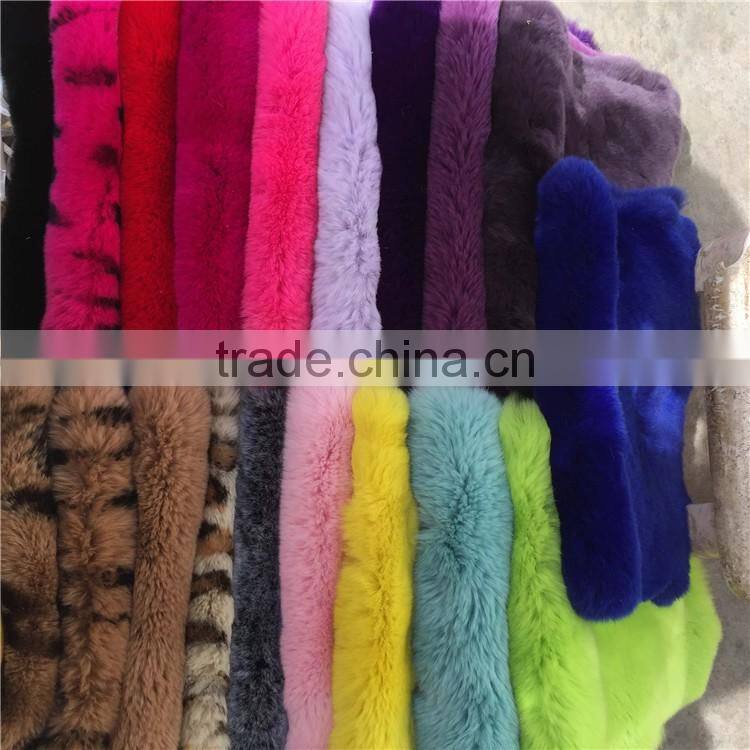 Dyed colour fur manufacturers selling customized dyeing rex rabbit fur skin