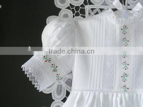Wholesale Christmas Dress Flower Girls White Wedding Dress Baby Kids Lace Cap Sleeve Country Dresses