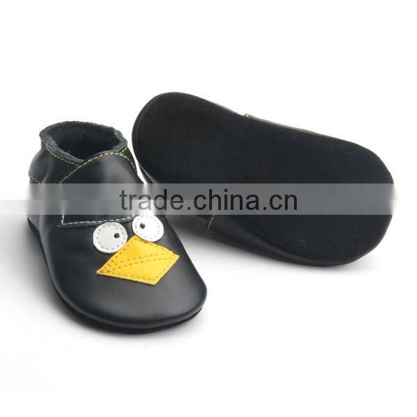 High quality bird pattern popular baby leather shoes soft sole