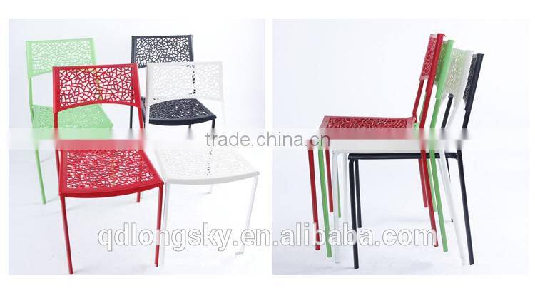 LS-4008 Cheap Outdoor colourful stacking Plastic Garden Chair dining Chair Plastic Patio Chair
