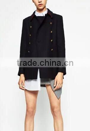 Runwaylover EY1014C Europe Style 2016 Women Fashion Double Breasted Wool Trench Coats