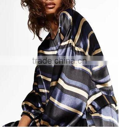 Runwaylover EY2351B 2017 Ladies Fashion Long Sleeve Stripe Blouse