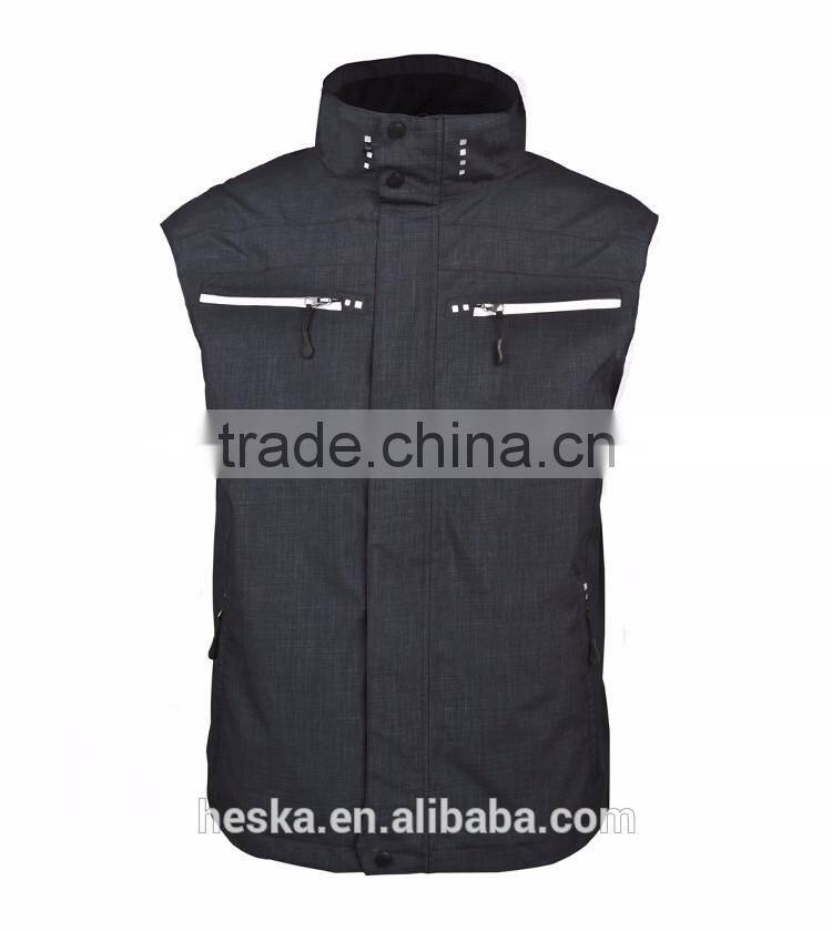 OEM melange color waterproof mens worker vest jacket