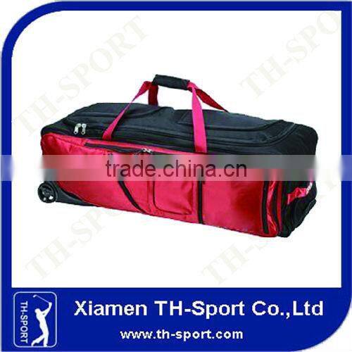 royal red custom wheeled baseball equipment bag