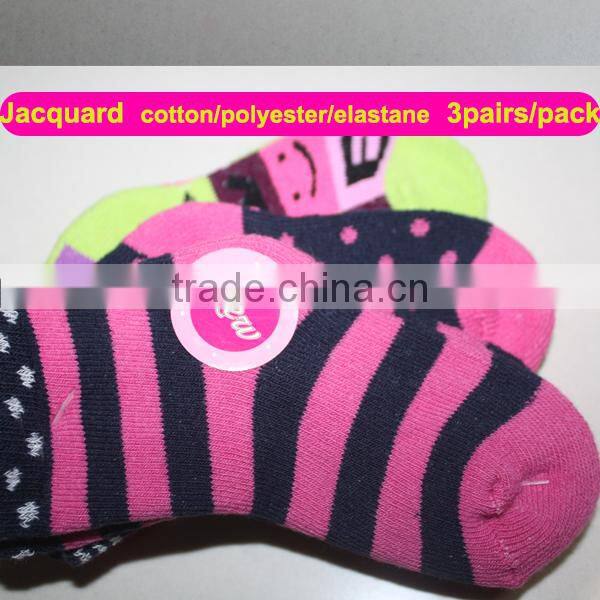 Warm cotton cute socks for baby girls custom jacquard terry socks in socks