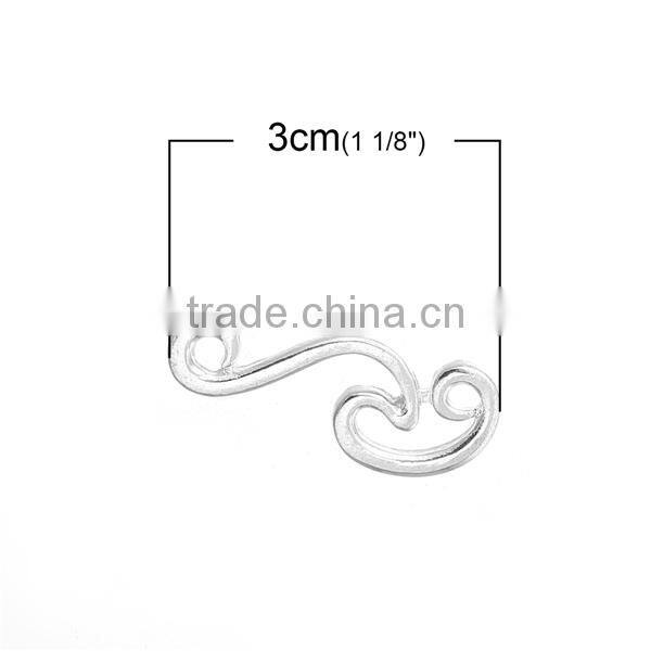 Zinc Based Alloy Connectors Wave Silver Plated