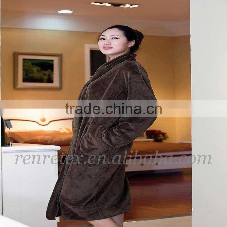 Promotional gifts super soft cheap adults coral fleece bathrobe