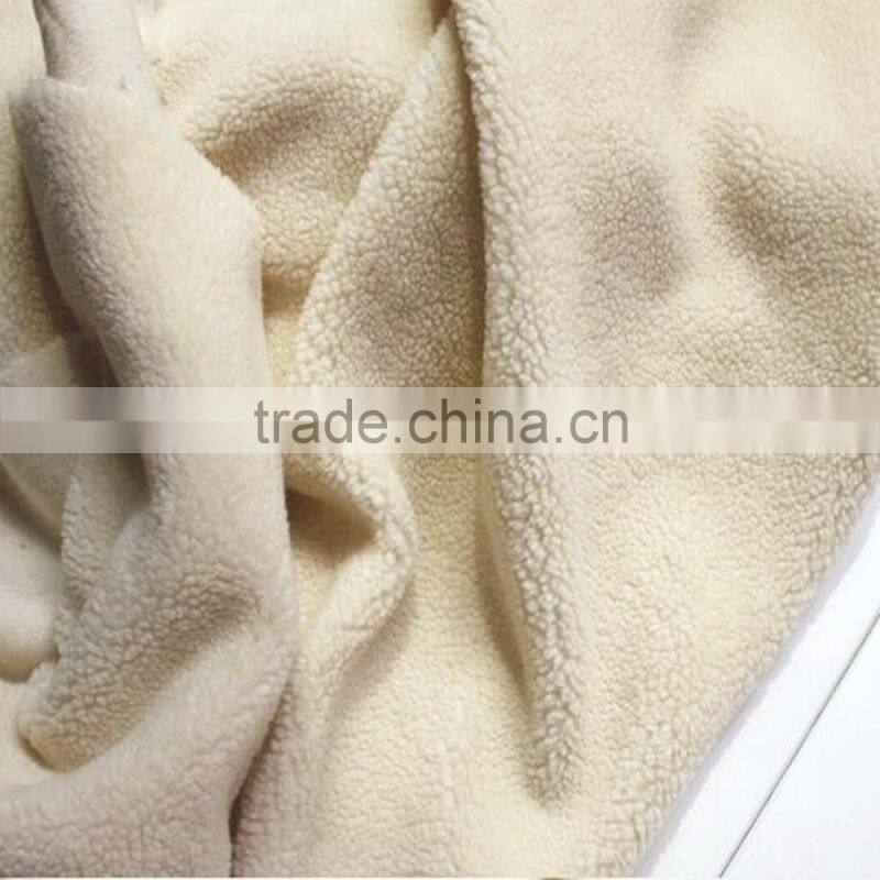 100% polyester plain dyed super soft 288F sherpa fleece fabric