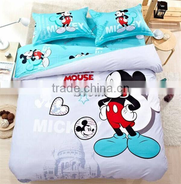 Wholesale Mickey Mouse bedding set for kids Mickey Minnie bedding set of 3pcs for single beds