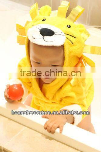 2014 100% cotton breathable animal baby bath robe/kids bath robes