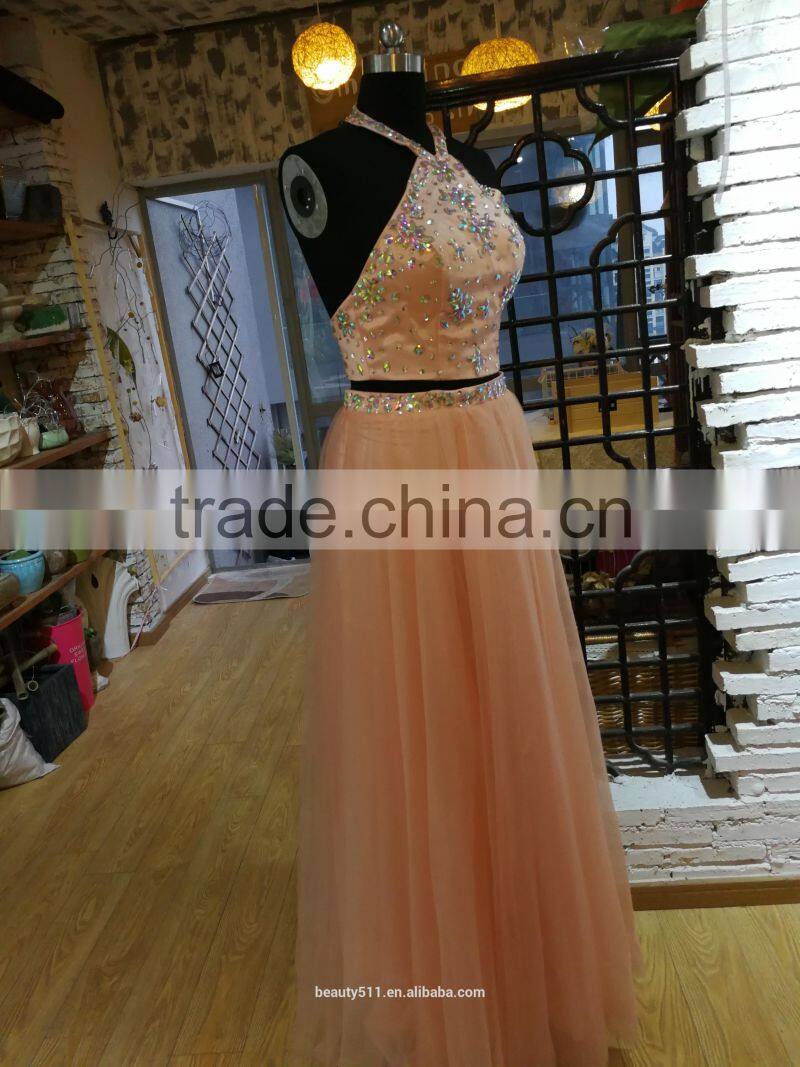Party Prom Dress Ivanka Style Celebrity Style Halter floor-length evening dress P092