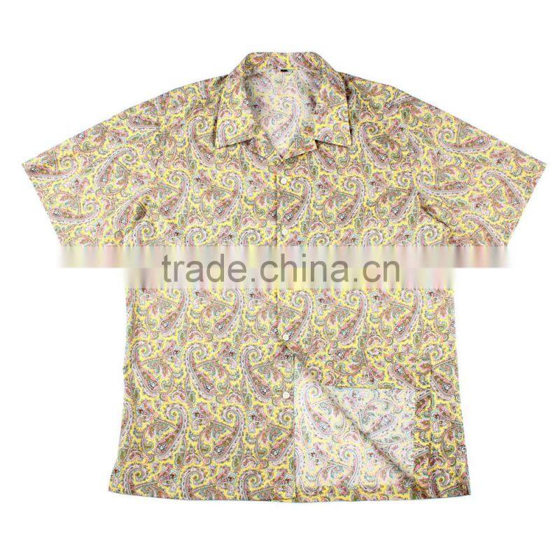 Special decorative pattern peach skin hawaiian print shirts for men