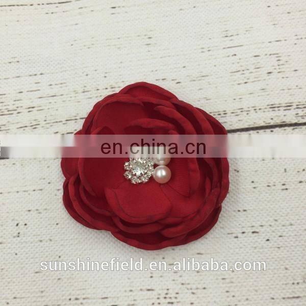 hair clip satin flower handmade flower girl hair clip
