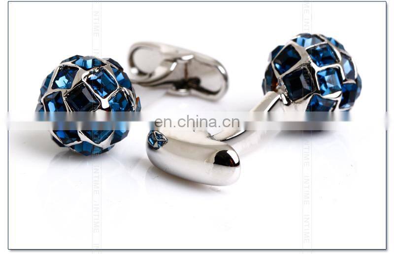2014 New Blue Ball Gem Stone Cufflinks