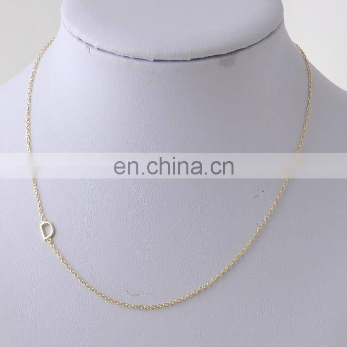 Personalized Sideways cute with baby's Initial Necklace - Silver