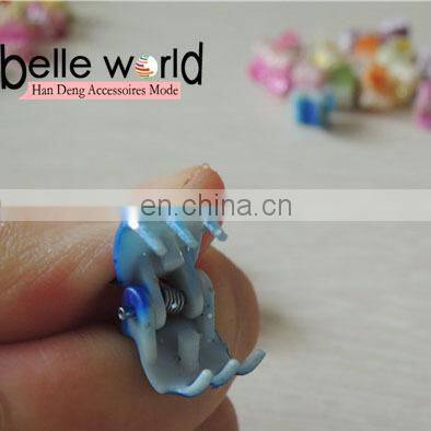 Flower Colors Small Mini Plastic shining powdeHair Claw Clips For Girls Big Brand shining powd er Cellulose Clamp Jewelry