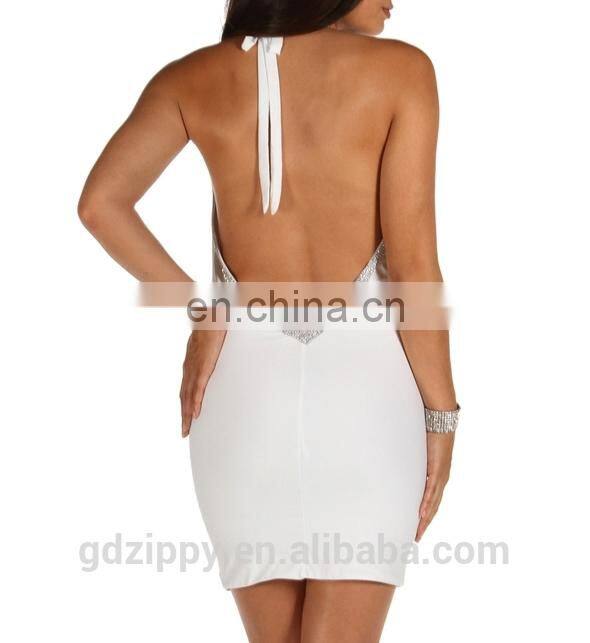 New design warehouse dress women dress online shopping in white