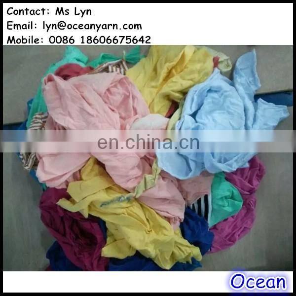 cotton t-shirt wipers well cutted recycled cotton wiping rags for cleaning machine