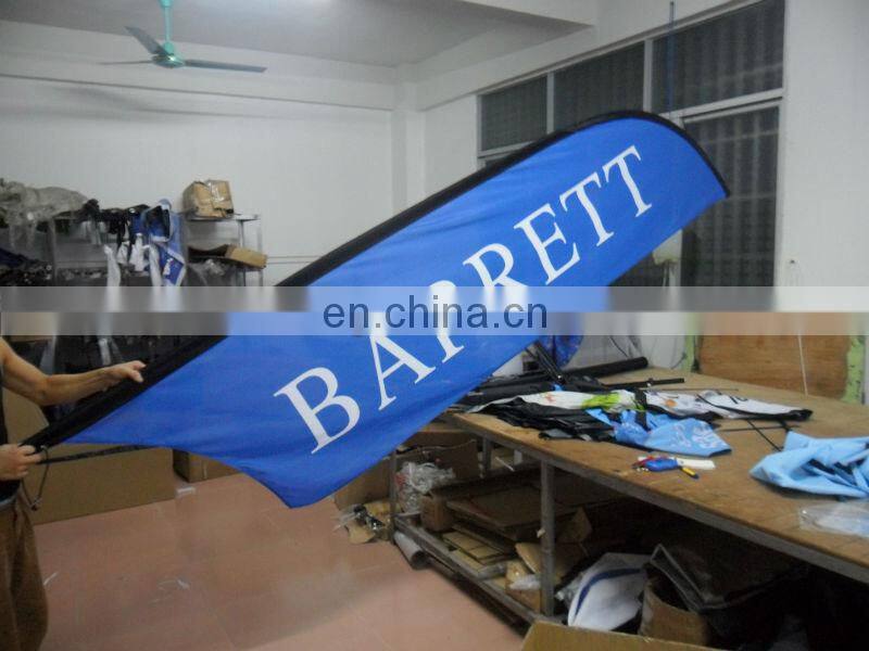 polyester advertising beach flag with poles